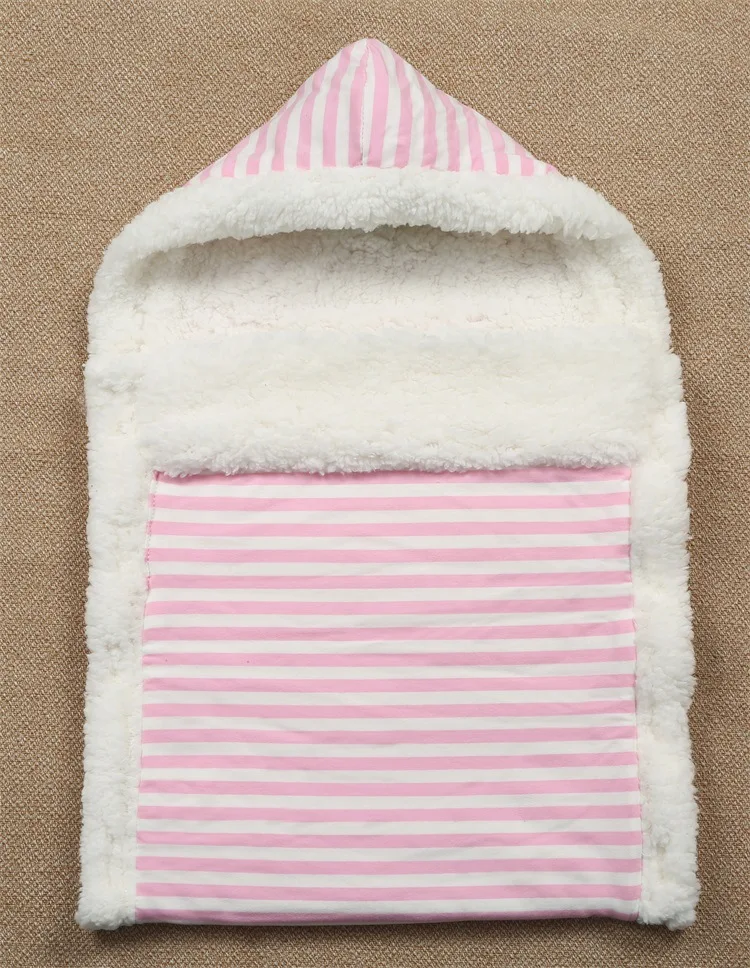 Newborn Knit Plush Receiving Blanket Stroller Wraps Warm Envelope Sleeping Bag