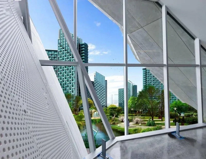 Zonron Aluminum Alloy Energy Saving Soundproof Reflective Low-e Insulated Glass  For Commercial  Tempered Spider Curtain Wall