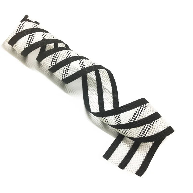 Neon color mesh elastic webbing for garment polyester elastic webbing