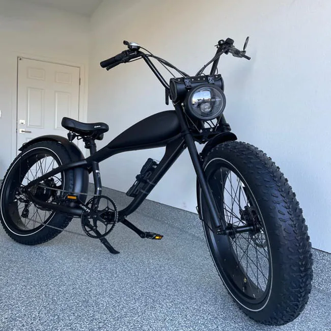 OEM  48v 750W Vintage Cafe Racer Electric Bike Retro Cruiser Lithium Battery  Fat Tire Mountain Dirt City Road E Bike