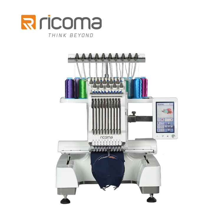 Ricoma дизайн делает оборудование для вышивания одна осветительная головка 10 иглы Домашняя мини швейная машина с 7 'сенсорный экран