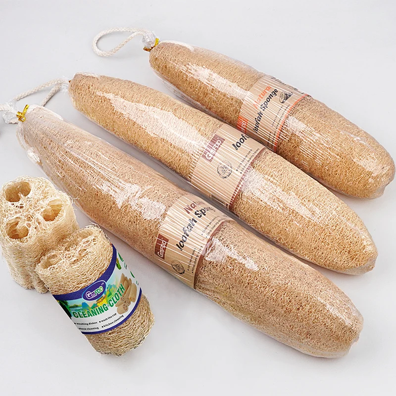Exfoliating Body Scrubber  Kitchen Vegetable Scrubber Dishwashing Scouring Pad Luffa Bath Shower Sponge Natural Loofah Sponge