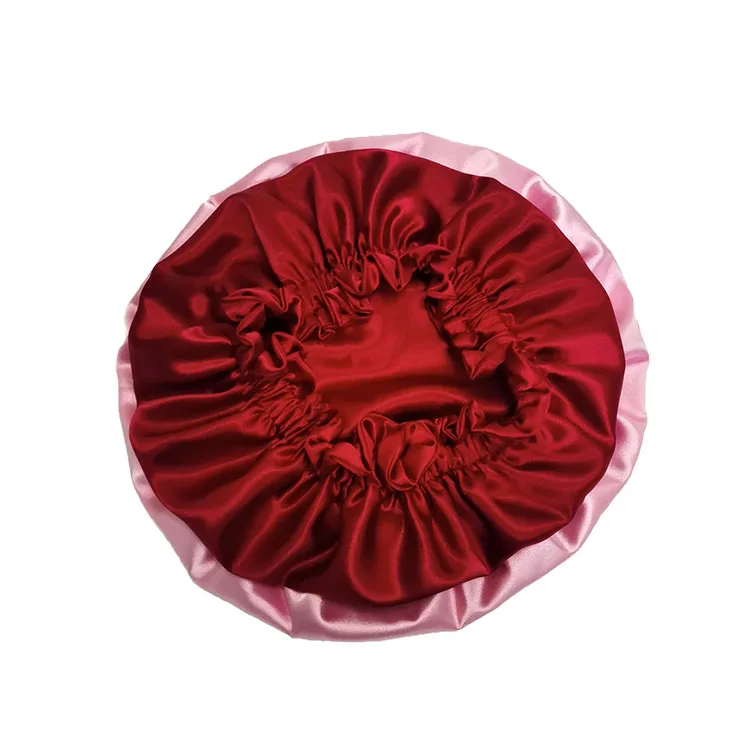 Elastic Imitation Silk Bonnet Satin Eyemask Set Adult And Children Size Gift Set