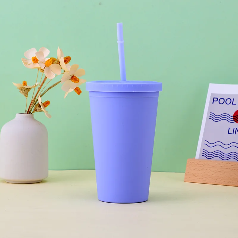 JCX/2023 Global Hot Sale Double Walled 16Oz Bottles Plastic Manufacturing Straw Bottle Water Bottle