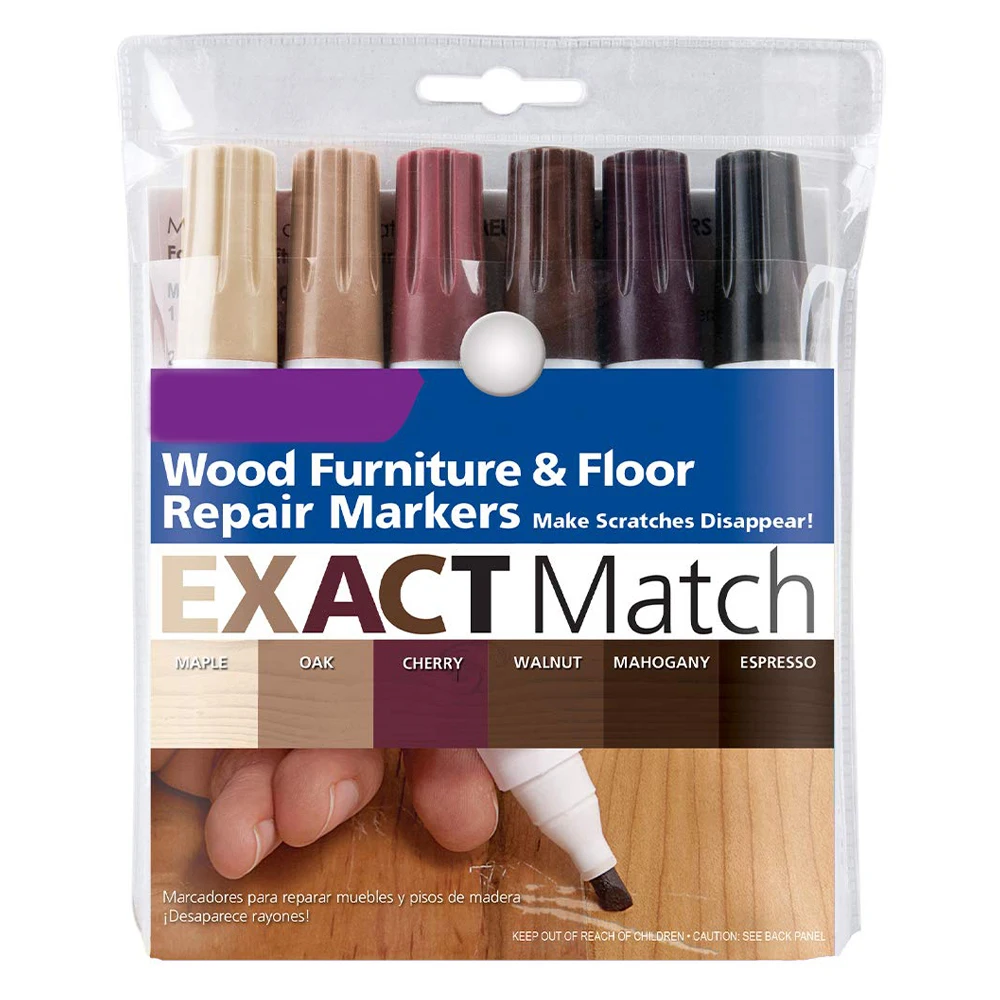 6 Colors Furniture Markers Kit, Wood Furniture Touch Up Stain Pens for Stains, Scratches, Floors, Tables