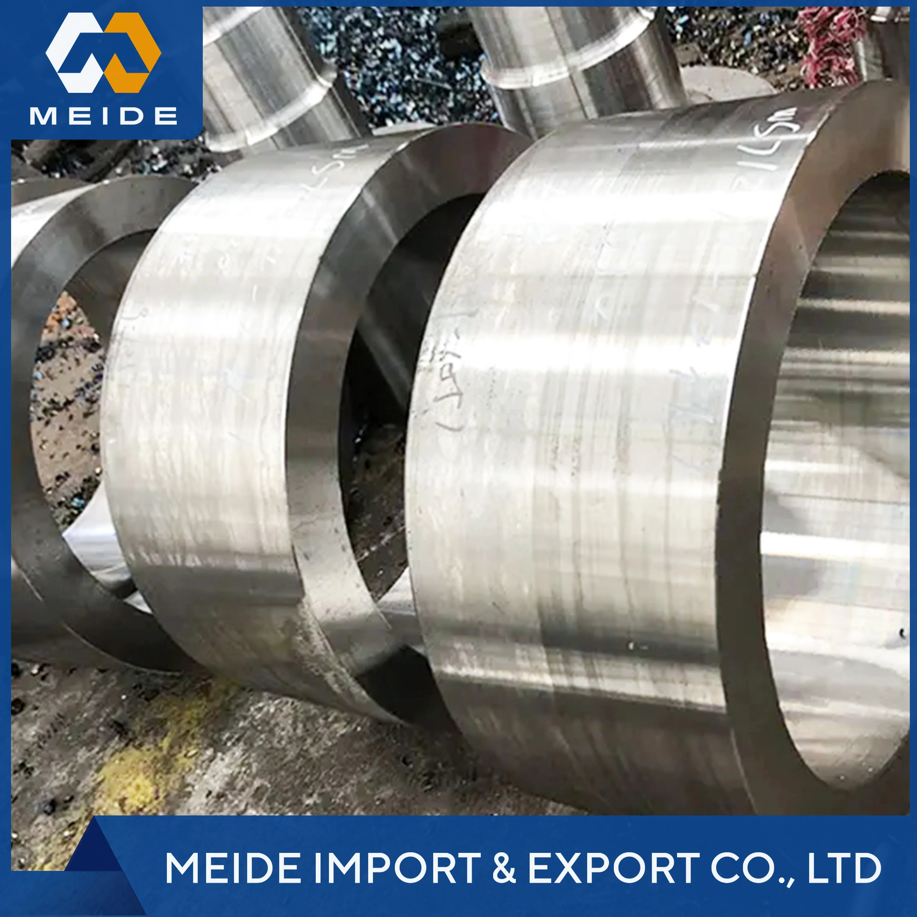 Ring Parts Forging Service Forged Rings Rolled Ring Forging with Large Turning Machining Heavy Forging Rings Open Die Steel