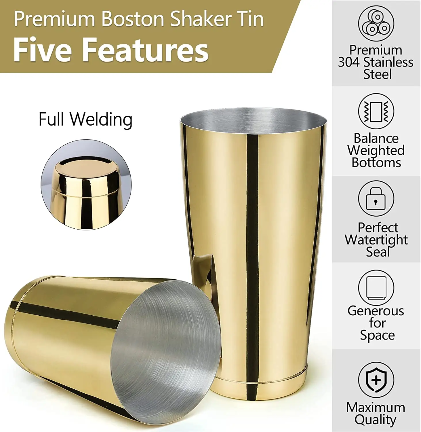 Professional 2-Piece Bartender Weighted Shaker Tins 28OZ Martini Drink Mixing Stainless Steel Pro Boston Shaker