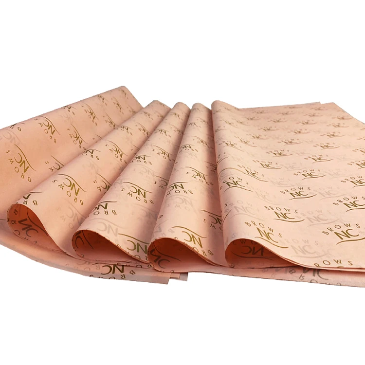 Custom Designed Cream Nude Pink Peach Wrapping Tissue Paper With Logo Wrapping Paper Sheets For Clothes Gift Packaging
