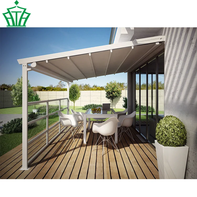 Folding Deck Retractable Corridor Conservatory Outdoor Collapsible Awning Pergola