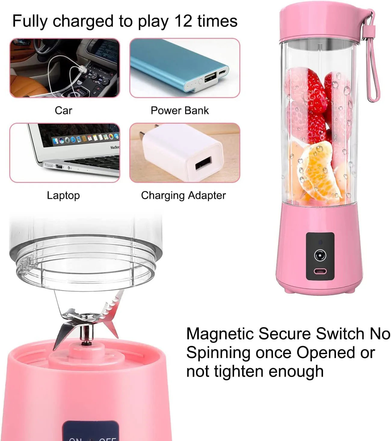 USB Rechargeable Portable Blender Smoothies Personal Fresh Blender Mini Shakes Juicer Cup
