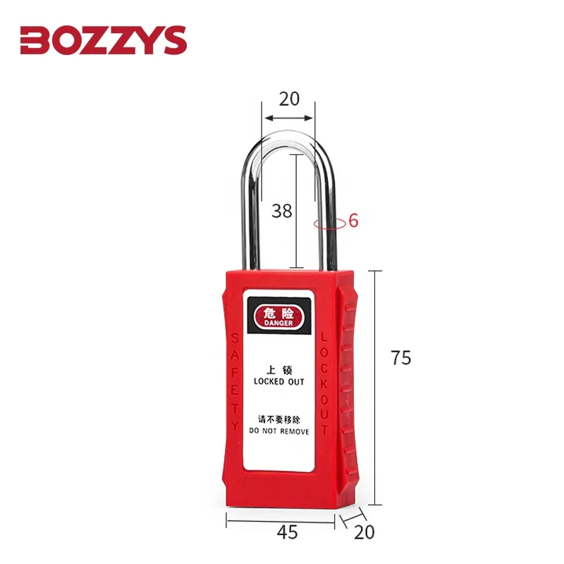 Wholesale Zenex Thermoplastic 38MM Long Body Loto Padlocks with Master Key and Steel Shackle for Industrial Lockout-Tagout
