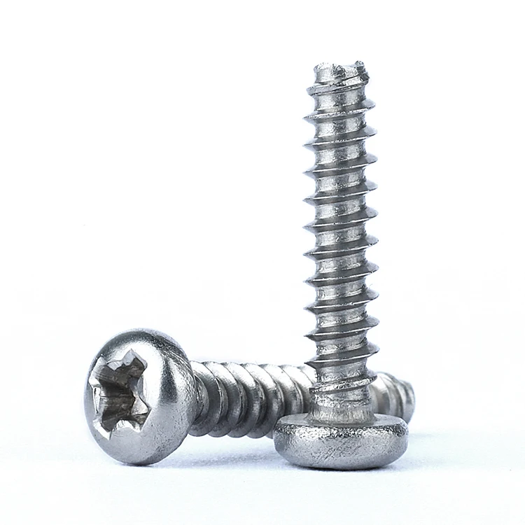 
Factory stock cross flat screw stainless steel passivating PT screw for plastic 