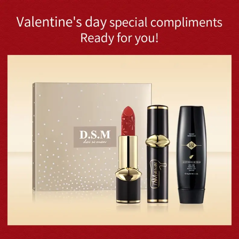 Trending Gift limited luxury bb face cream & lipstick cosmetic skincare makeup gift box