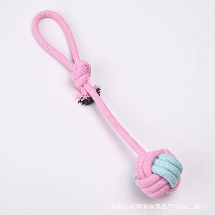 Wholesale Pink Eco- Friendly Soft Latex Dog Toy Pet Training Toys Dog Rope and TugToys