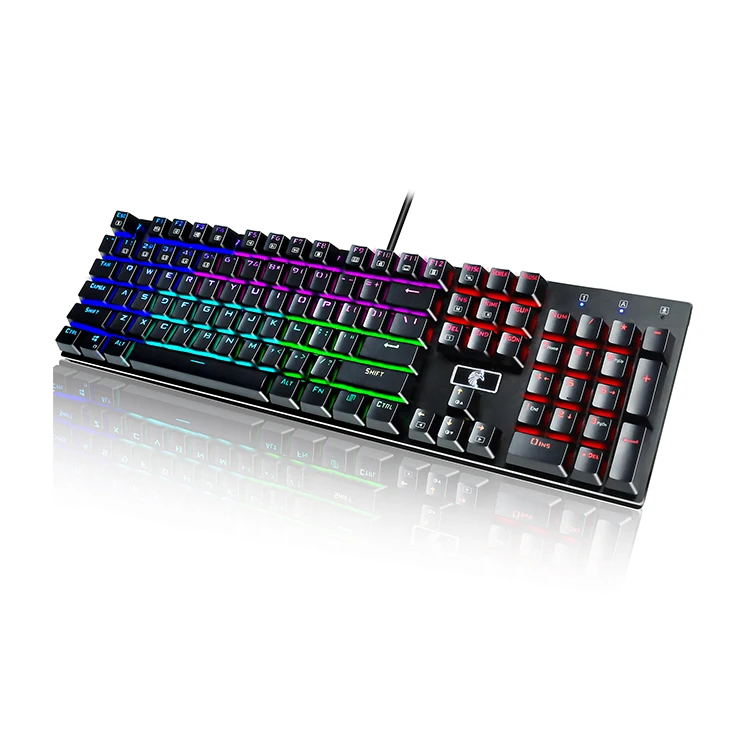 Programmable RGB Backlight Blue Switch -Water Resistant, 104 Keys Anti-Ghosting Mechanical Gaming Keyboard