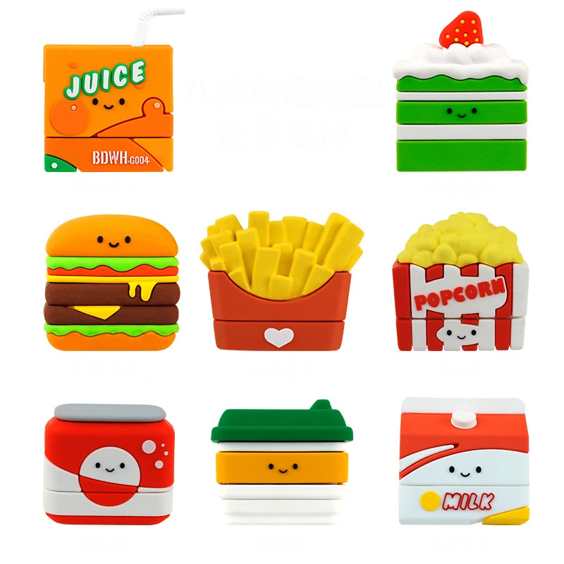 Self-inking Rubber Seal Custom Cartoon Food Series Stamp Log Durable Kids Name Flash Stamp For Clothes