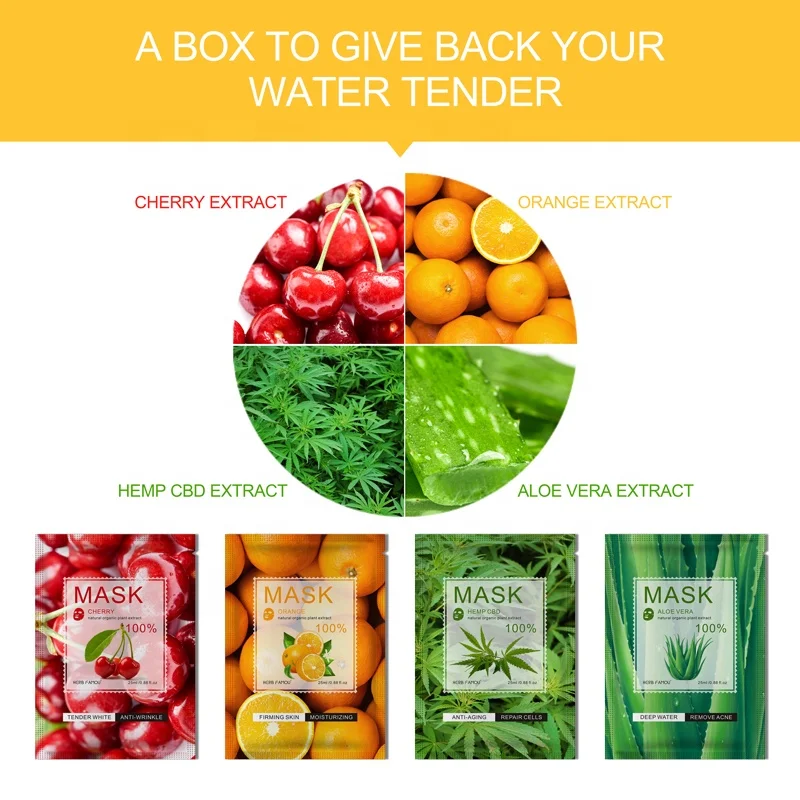 Korea Korean Organic Beauty Skin Care Facial Mask Vitamin C Peel Off Whitening Cosmetics Face Mask Sheet