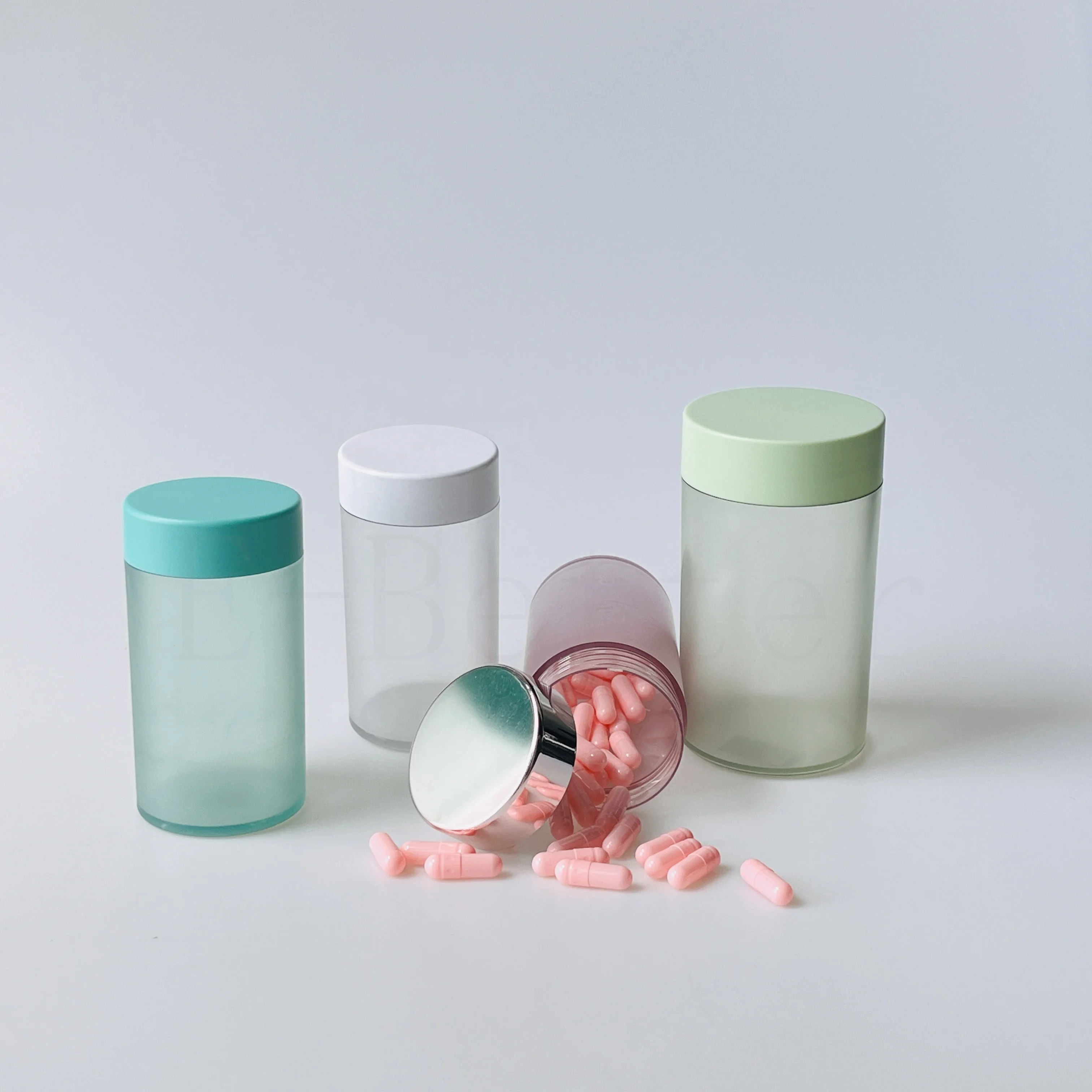 E-better Black /White 150CC 150ML Mini Capsule Packaging 200ml Pet Supplement Jar with Foil Seal For 60 pcs Vitamin