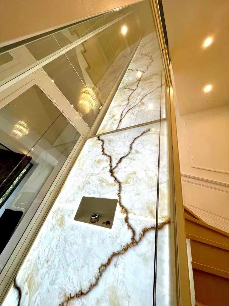 Translucent onyx artificial stone acrylic resin backlit marble for wall