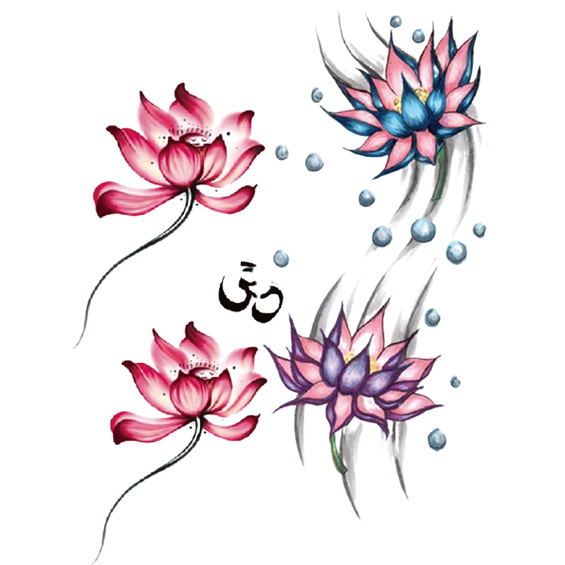 2021 Wholesale Women Temporary Tattoo Stickers Festival Flower Decorative Stencil Non-Toxin Tattoo Ink Paper Arm Leg Back
