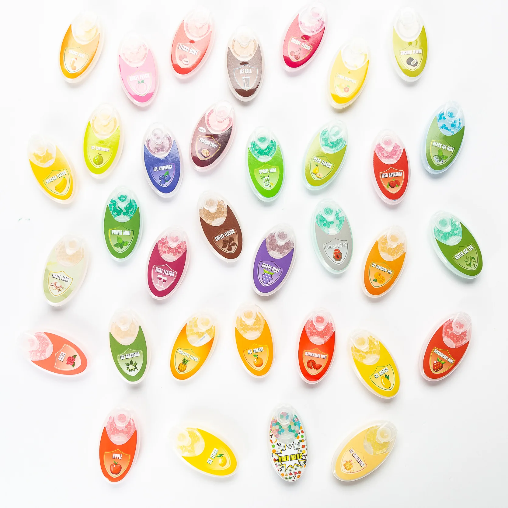 Wholesale 200pcs cigarette pops beads fruit menthol capsule cigarette pops beads pusher box menthol capsule ba