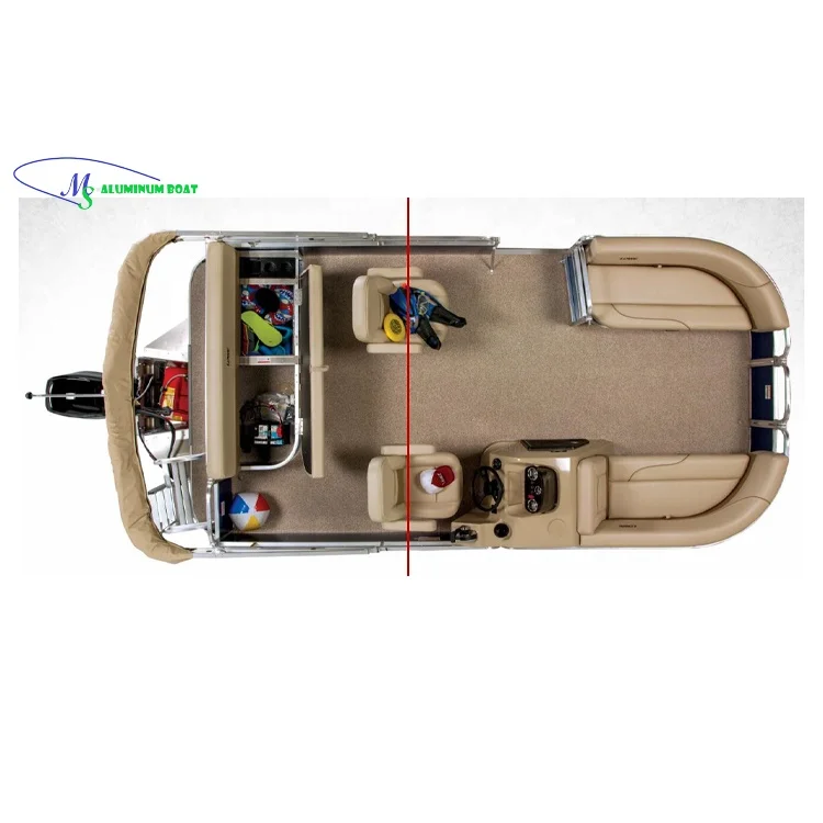 2021new fashion MS Aluminium boat Electric pontoon boat 5.44m 50hp for selling CCS CE Certificates for Europe customers