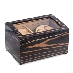fingerprint smith battery operated lcd display mainspring mechanical bey-berk 4 display storage double automatic watch winder