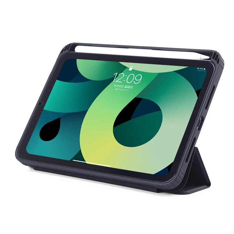 Trifold Smart Case Soft TPU Back for iPad Mini 6th Generation Case with Pencil Holder PU Leather Support 2nd Pencil Charging