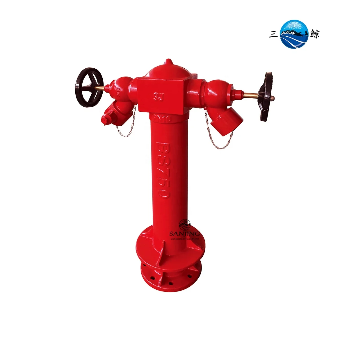 SANJING Two Way Brass Outlet Landing Valve  Wet Pillar Hydrant BS750 Fire Hydrant