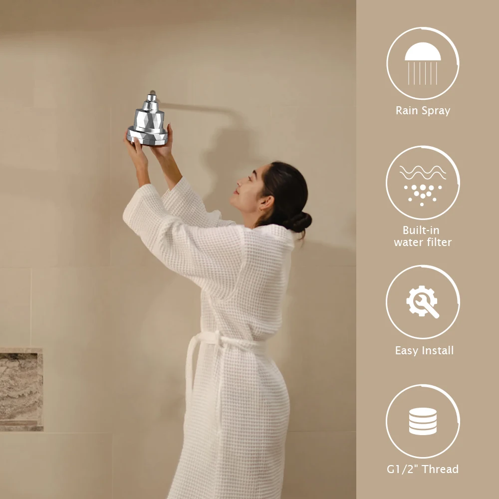 Leelongs Ningbo 15 Stage Skincare Shower Filter Removes Chlorine Fluorine Water Filter System High Pressure Showerhead