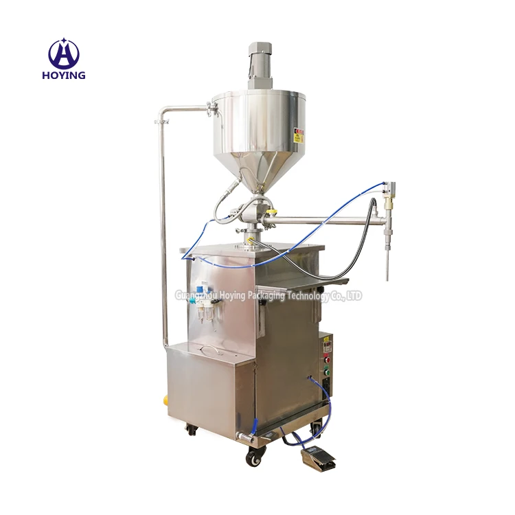 Semi automatic small pneumatic piston 5ml-1000ml beverage honey shampoo nail polish gel cream thick paste filling machine