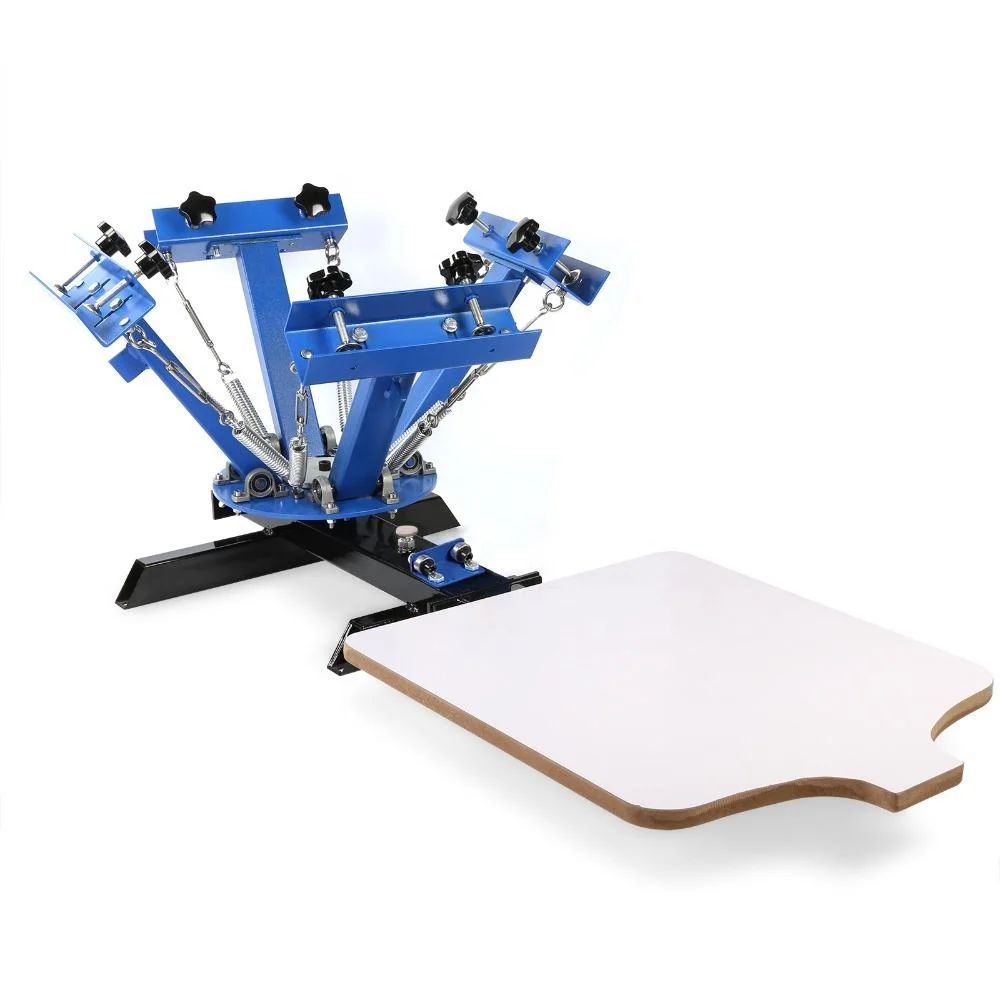 2023 Hot Selling 4 Color 1 Station Silk Screening Screenprint Machine Portable Press Screen Printing Machine