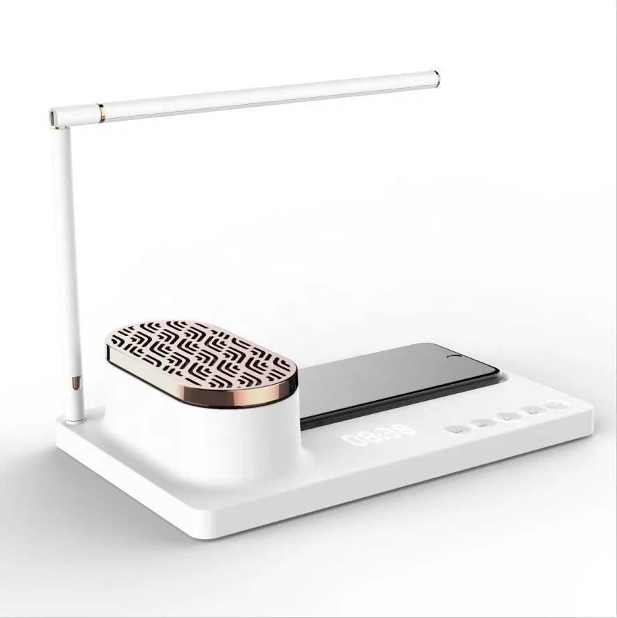 
SUNLINE 2019 led desk lamp Calendar date display blue tooth speaker and wireless phone charger good for home office lighting 