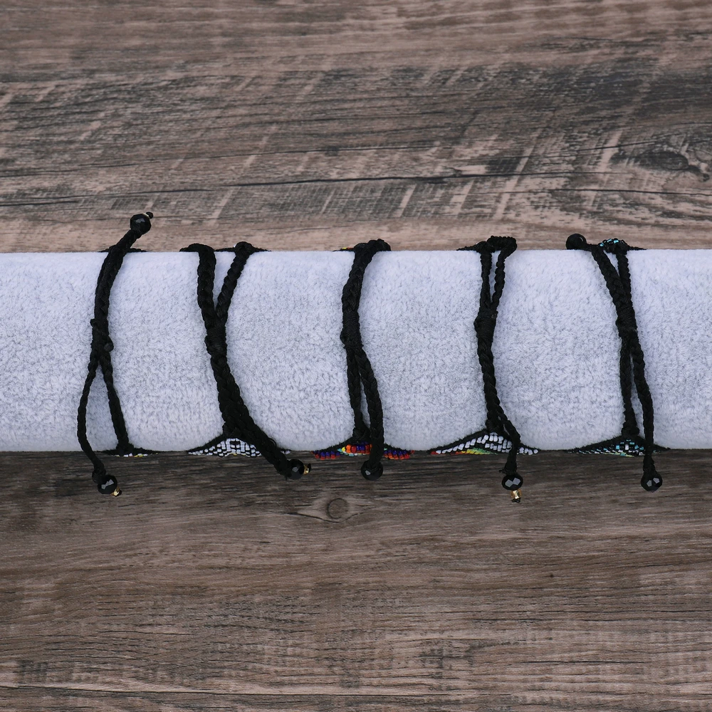 Bohemian Colorful Miyuki Bead Bracelet Miyuki Delica Handmade Beaded Eye Bracelet Seed Bead Bracelet Jewelry