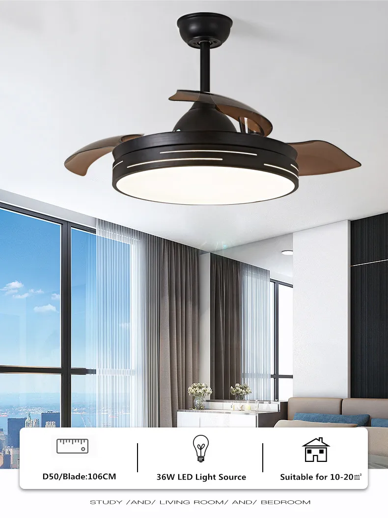 
Chinese Ceiling Fans Prices 42/52 inch Iron Blade Concealed Ceiling Fan Light 