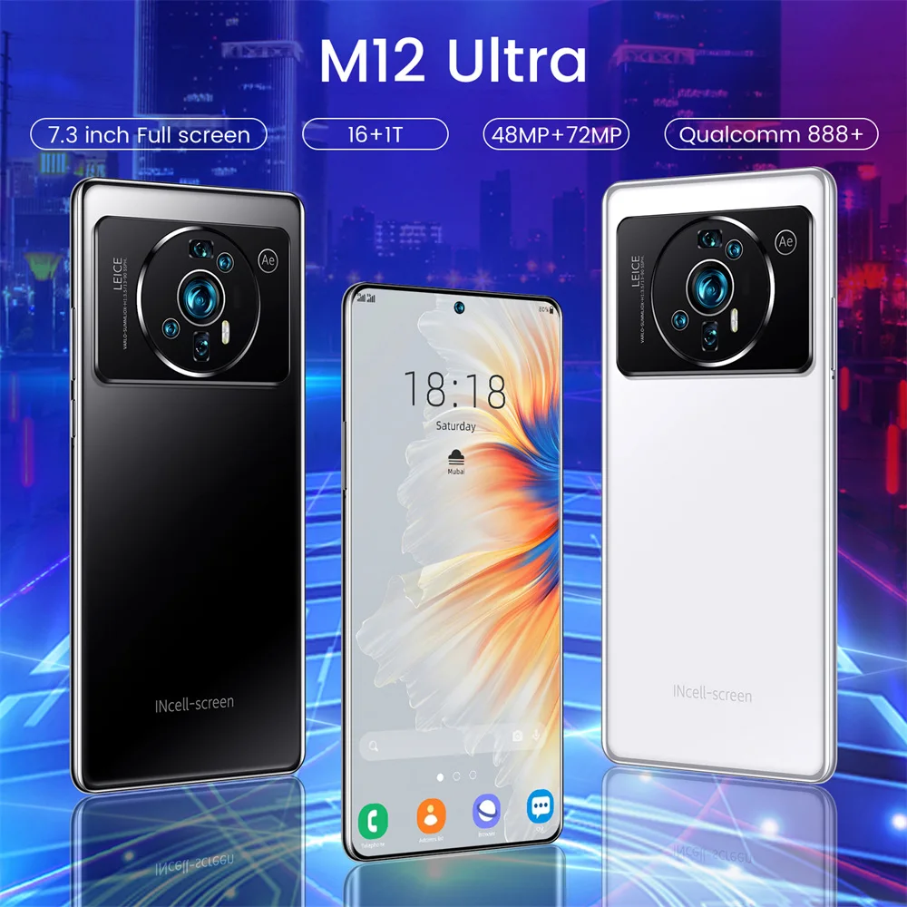 The new mobil  5g phone original m12 ultra smartphones  unlocked gaming cellphones mobile phone