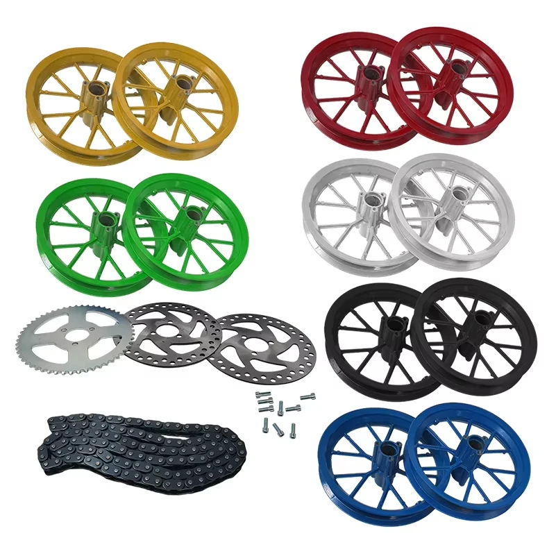 12.5 x 2.75 Rear Front Wheel with Brake disc Sprocket Chain kit for 47 49cc Mini PIT Monkey Pocket Dirt Bike