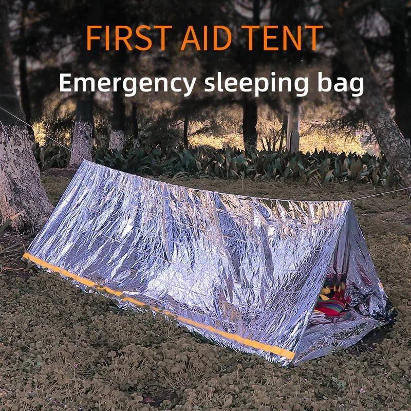 Firstime Customized Emergency Survival Shelter 2 Person Emergency Tent Lightweight Compact Rescue Shelter PE Foil Survival Tent