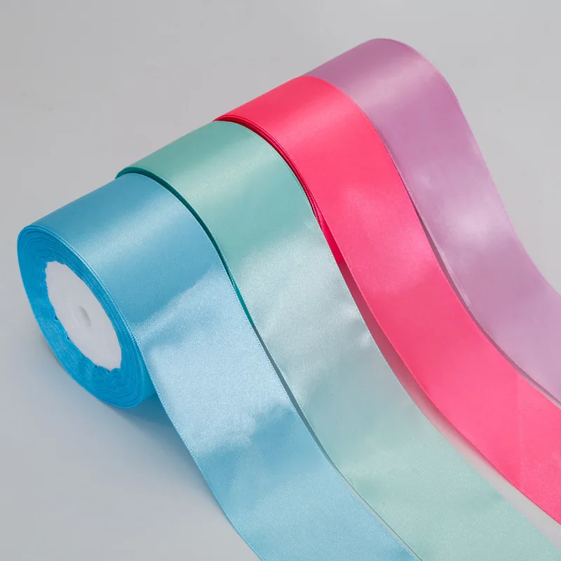 Elegant Christmas wedding outdoor event floral arrangement graduation decor pink 5 cm rosette satin gift box ribbon 2 inch roll