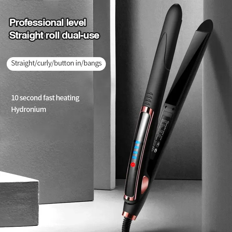 Two use curling 110v-220v ceramic Automatic hair straightener fast heating lengthened multifunctional hair straightener
