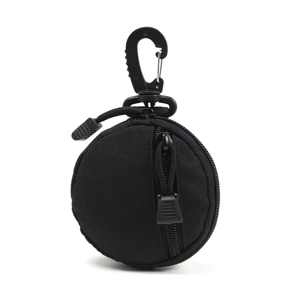 Designer Custom Logo key chain coins bag small black,2024 waterproof portable storage Round Mini Canvas Coin Bag for women