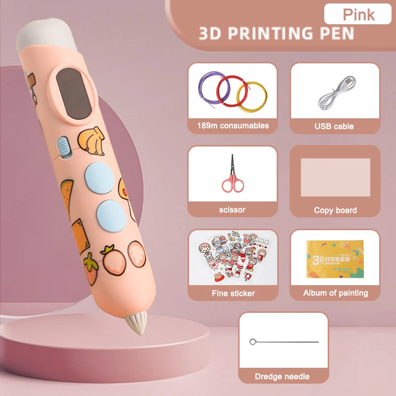 Jumon DIY 3D Pen Kids Educational Toys Gifts Wireless 3D Printing Pen with Filament Low Temperature 3D Drawing Pen