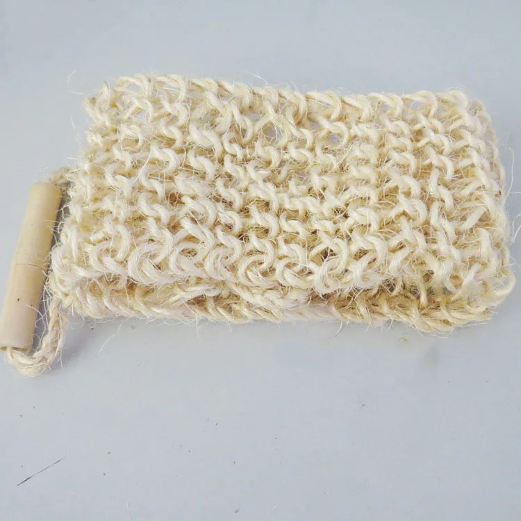 Exfoliating dead skin shower towel Skin Care bath towel Scrubber Sisal Hemp Strap Wooden Handle
