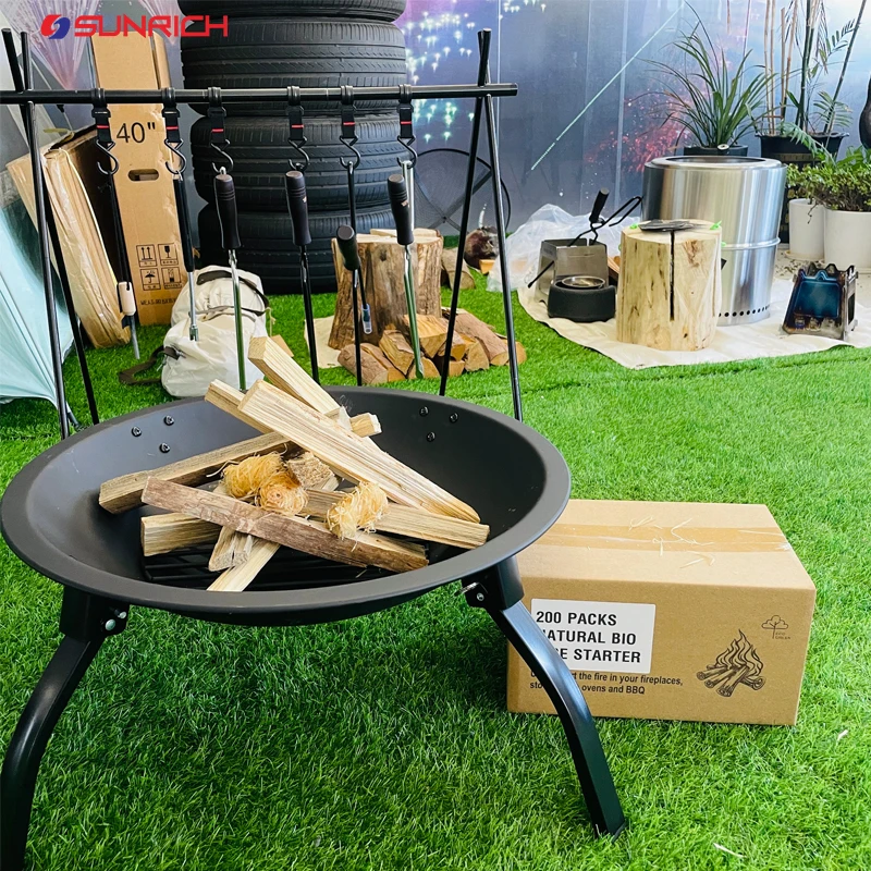 200 pcs per box Natural Eco Wood Wool Firelighter