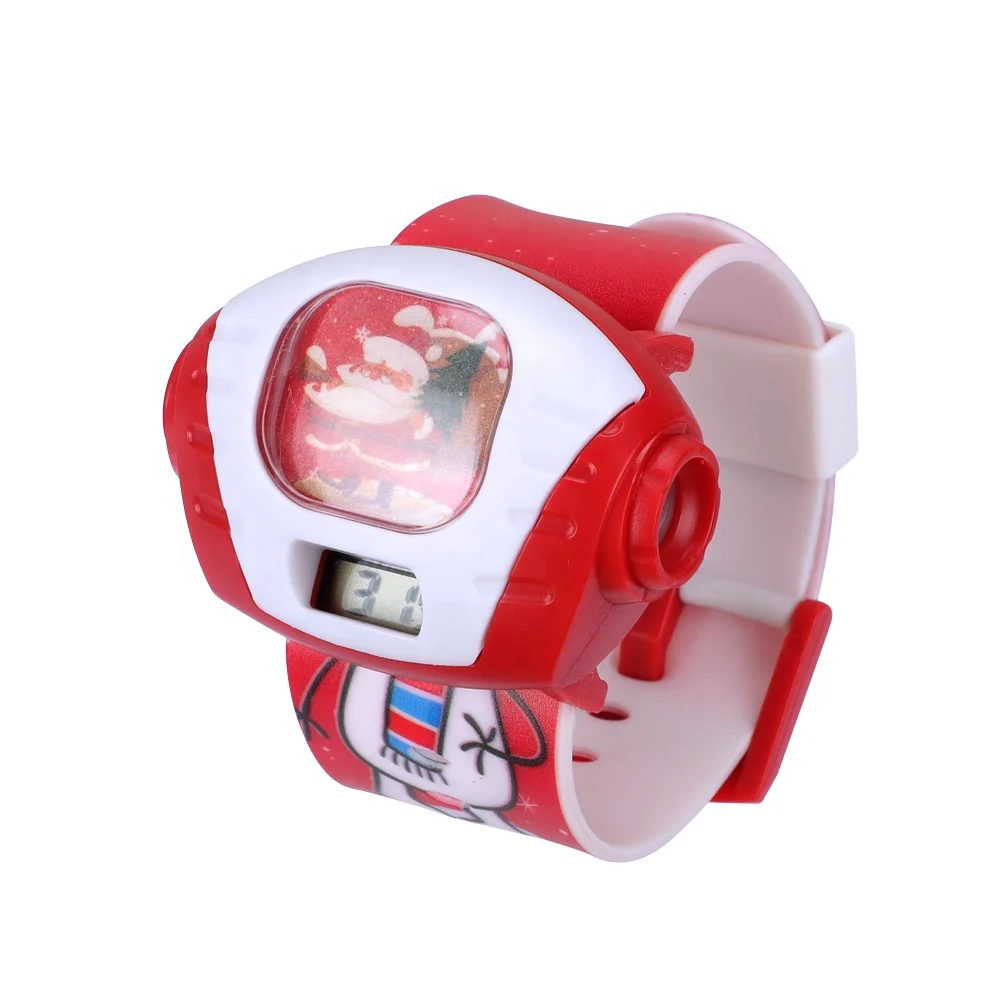 Promotional Christmas gift festival toys digital lcd watch with projection function