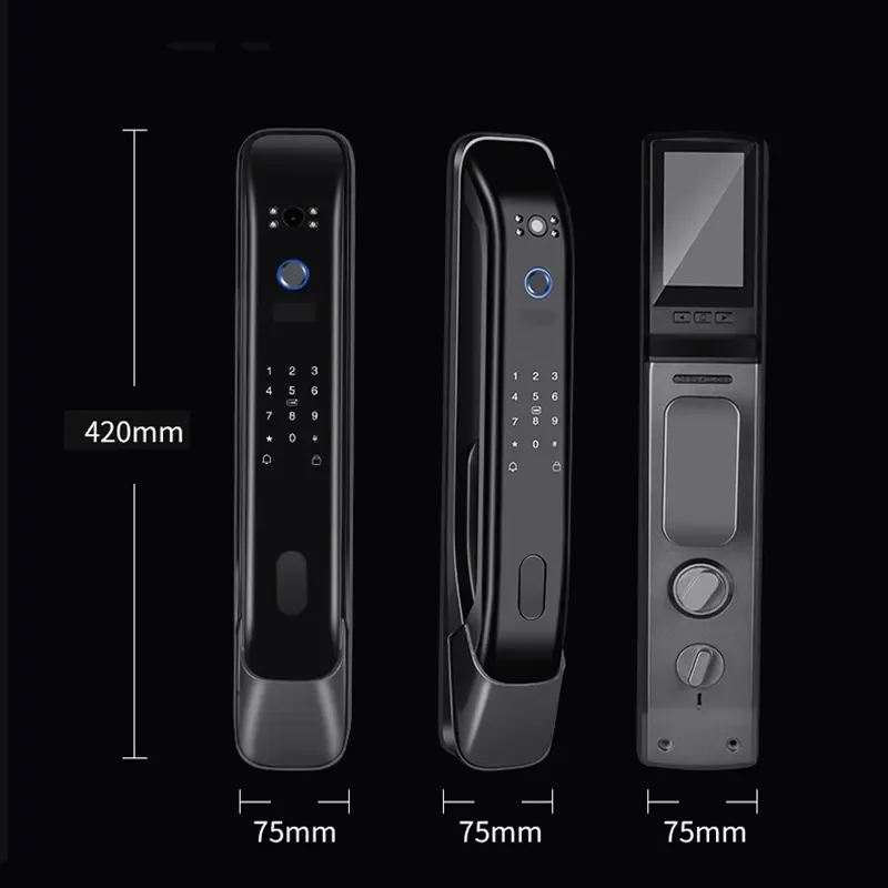 Fully Automatic Smart Fingerprint Door Lock  With Camera Remote Control Tuya App Face Recognition Security Door Lock