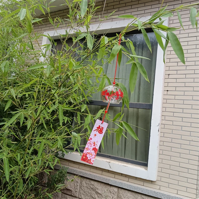 Wholesale Romantic Flower Small Wind Chimes Handmade Glass Japanese Wind Bells