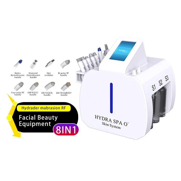 High Quality 8 In1 Dermabrasion Hydro Plasma Face Rf Oxygen Wrinkle Removal Eye Treatment Machine Available For Wholesale