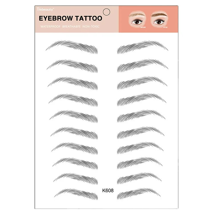 3D Disposable Brow Stamp Transfer Temporary Eyebrow Tattoo Ruler Sticker for Microblading Training