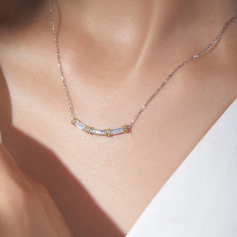 BAROLI latest inspirational designs fashion jewelry 14k 18k solid gold minimalist diamond necklace for women